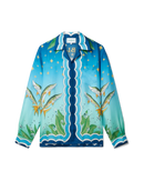 Casablanca Caviar Club Cuban Collar Silk Shirt