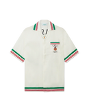 Casa Way Knitted Collar Silk Shirt