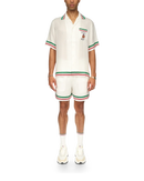 Casa Way Knitted Collar Silk Shirt