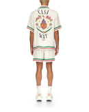 Casa Way Knitted Collar Silk Shirt