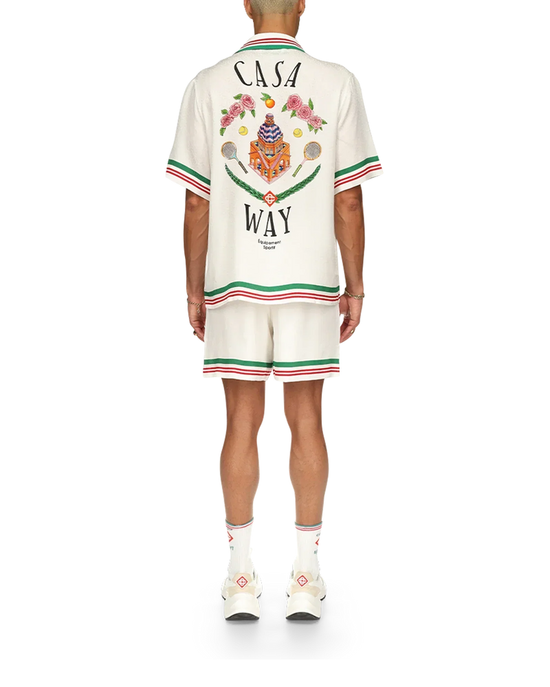 Casa Way Knitted Collar Silk Shirt