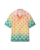 Gradient Heart Monogram Silk Shirt