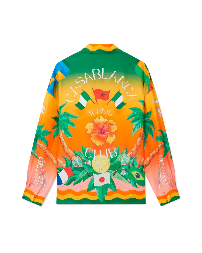 Tennis Club En Fleur Silk Shirt