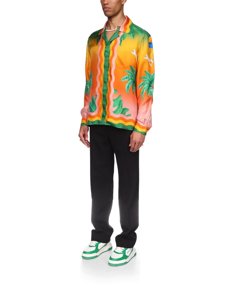 Tennis Club En Fleur Silk Shirt