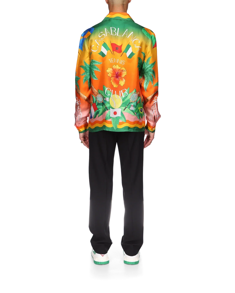 Tennis Club En Fleur Silk Shirt