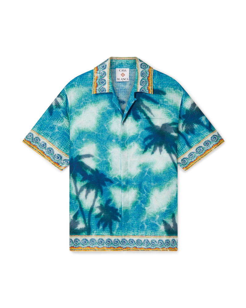 Poolside Emblem Short Sleeve Silk Shirt