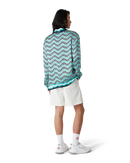 Monogram Wave Long Sleeve Silk Shirt