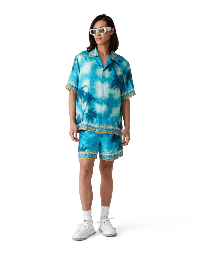 Poolside Emblem Short Sleeve Silk Shirt