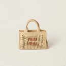 Miumiu - Raffia-effect woven handbag