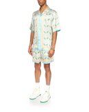 Ping Pong Short Sleeve Silk Shirt