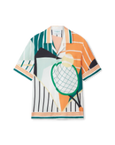 Court Abstrait Short Sleeve Silk Shirt