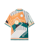 Court Abstrait Short Sleeve Silk Shirt