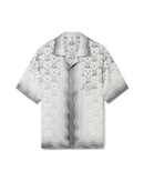 Gradient Heart Monogram Short Sleeve Silk Shirt