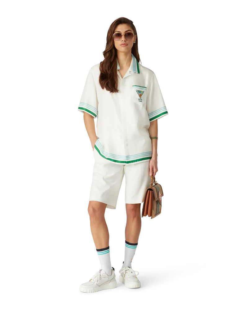 Metaphysical Tennis Icon Short Sleeve Silk Shirt