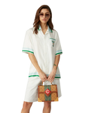 Metaphysical Tennis Icon Short Sleeve Silk Shirt