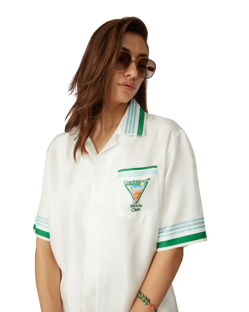 Metaphysical Tennis Icon Short Sleeve Silk Shirt