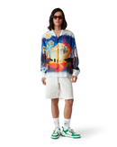 Midnight Acropolis Long Sleeve Silk Shirt