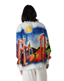 Midnight Acropolis Long Sleeve Silk Shirt