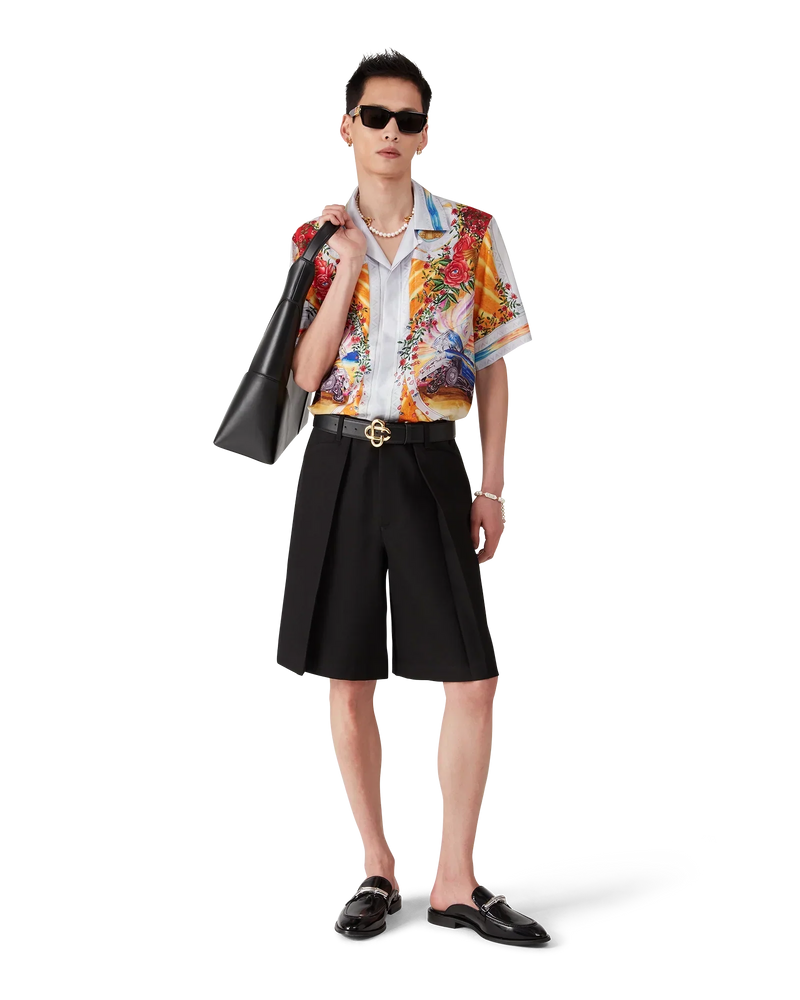 La Tornade De Rose Short Sleeve Silk Shirt