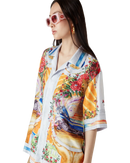 La Tornade De Rose Short Sleeve Silk Shirt