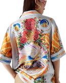 La Tornade De Rose Short Sleeve Silk Shirt