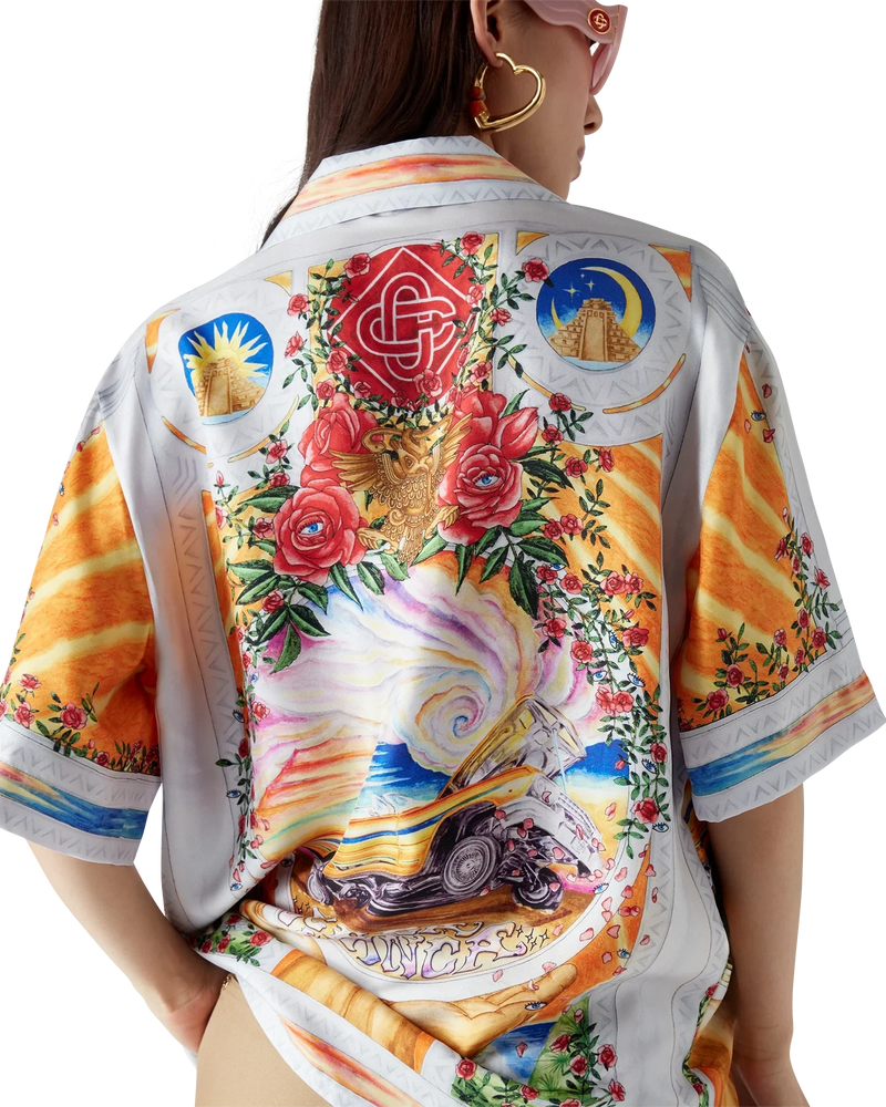 La Tornade De Rose Short Sleeve Silk Shirt
