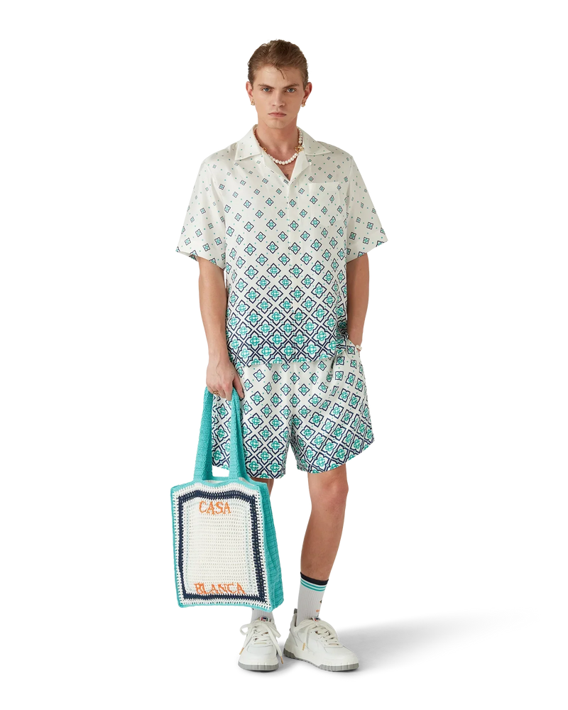 Gradient Monogram Short Sleeve Silk Shirt