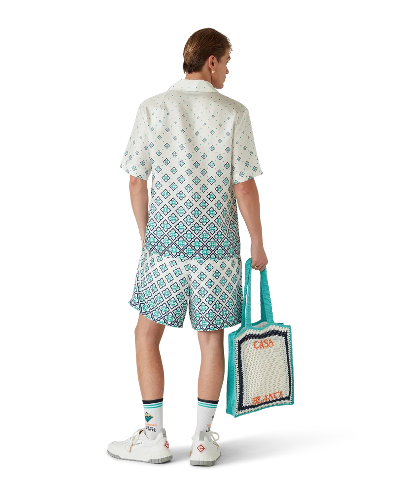 Gradient Monogram Short Sleeve Silk Shirt