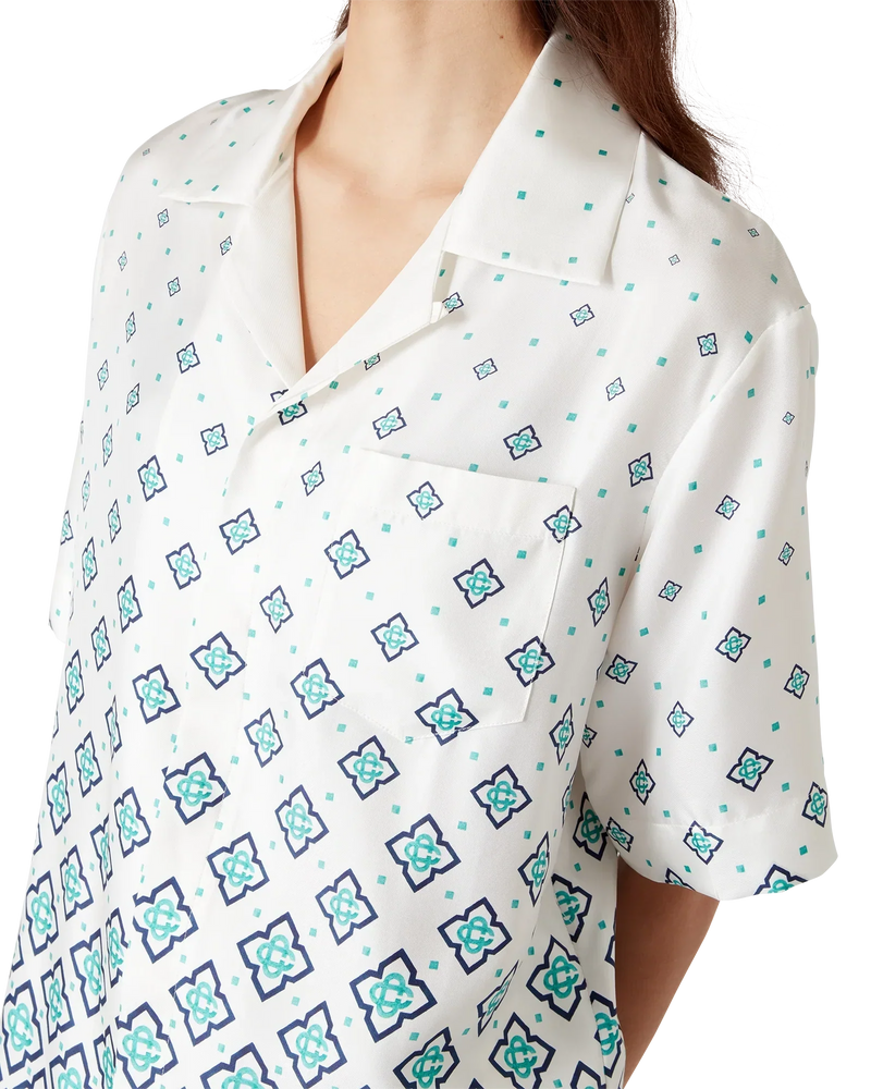 Gradient Monogram Short Sleeve Silk Shirt