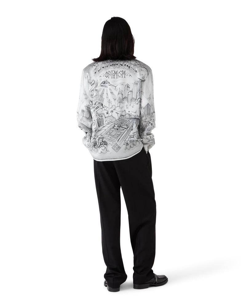 Tattoo Long Sleeve Silk Shirt