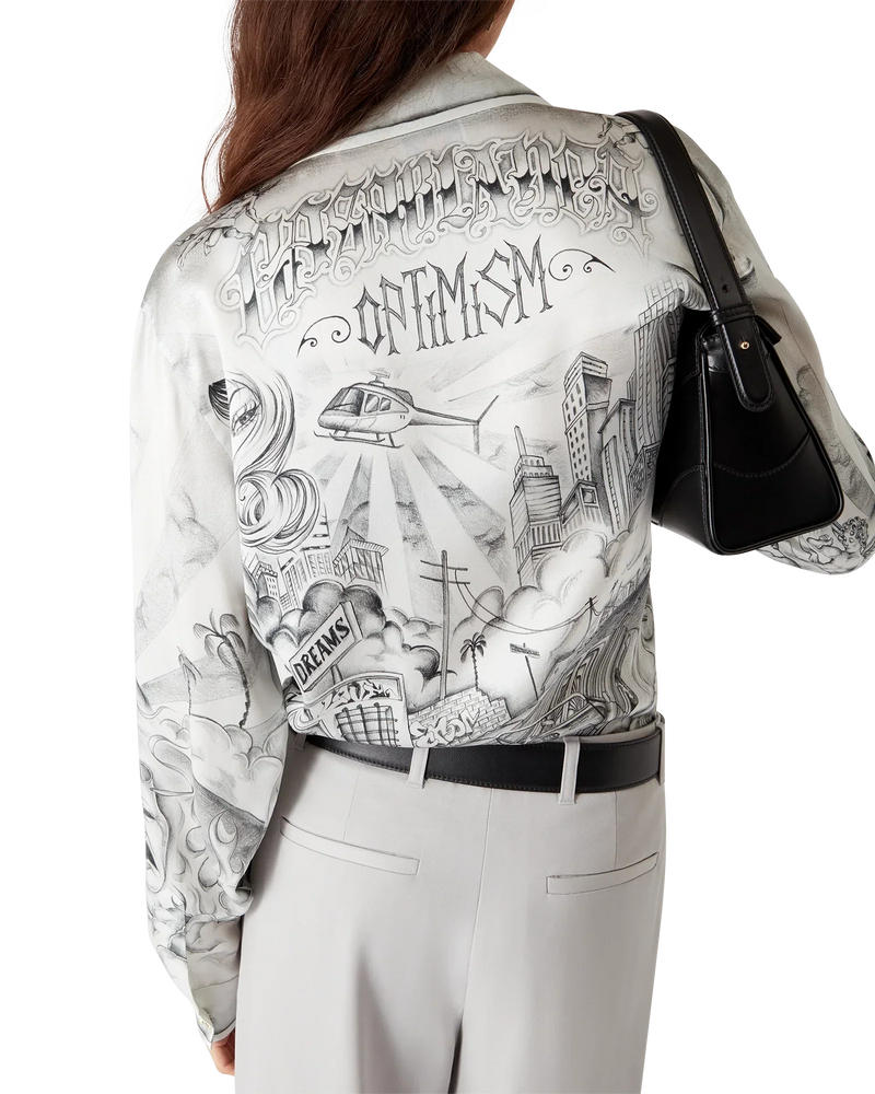 Tattoo Long Sleeve Silk Shirt