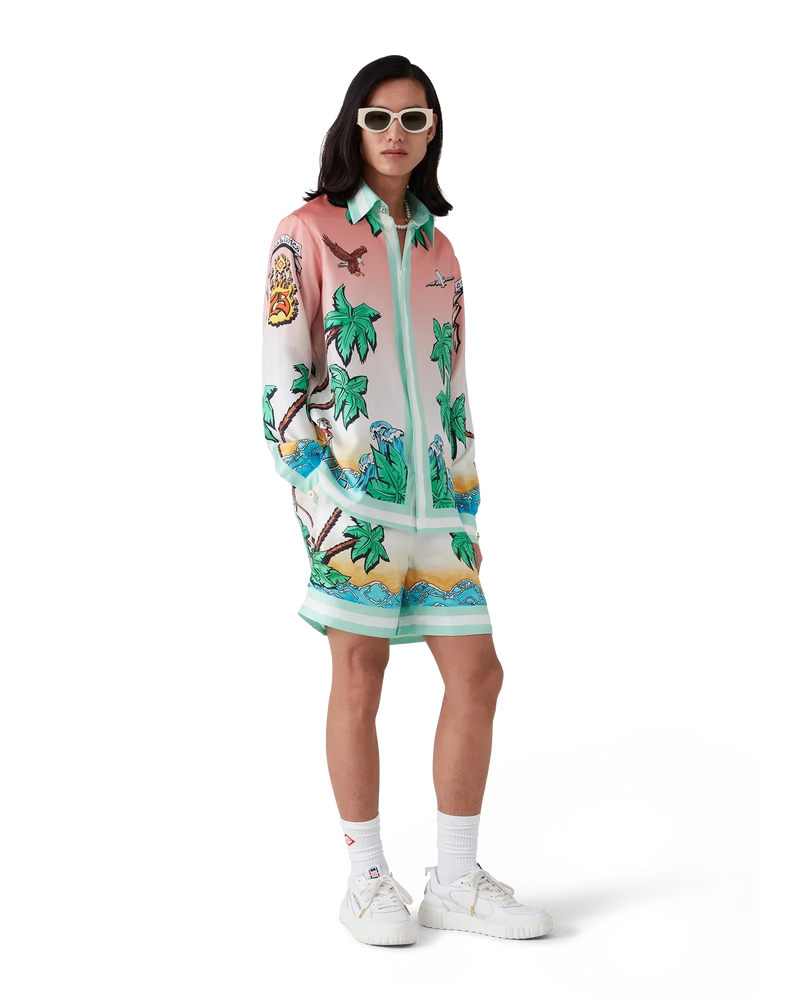 Tennis Club Long Sleeve Silk Shirt