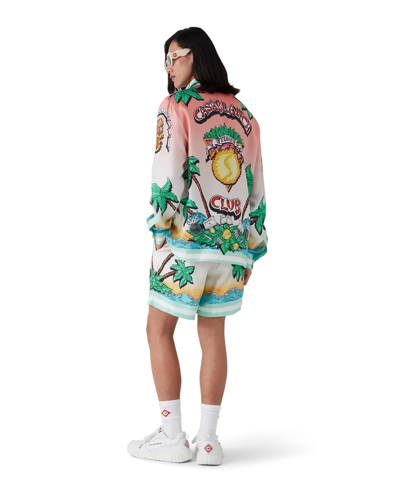 Tennis Club Long Sleeve Silk Shirt