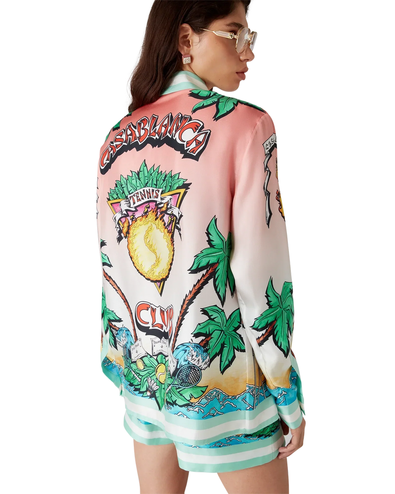 Tennis Club Long Sleeve Silk Shirt