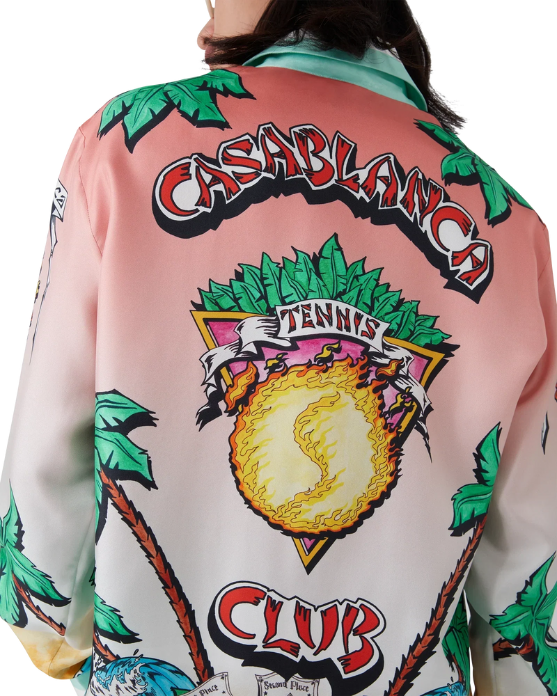 Tennis Club Long Sleeve Silk Shirt