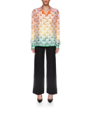 Gradient Heart Monogram Silk Shirt