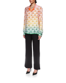 Gradient Heart Monogram Silk Shirt