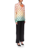 Gradient Heart Monogram Silk Shirt