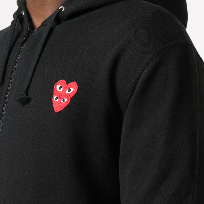 Comme Des Garçons - Gilet Noir CDG double coeur
