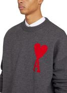Ami Paris - Pull Ami Gris Coeur Rouge