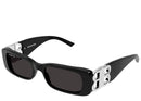Balenciaga Sunglasses Shiny Solid Black/Silver