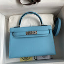 Hermes - Birkin 19 cm Bleu azur