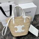 Céline - Classic Panier petit modèle Souple Raphia et veau