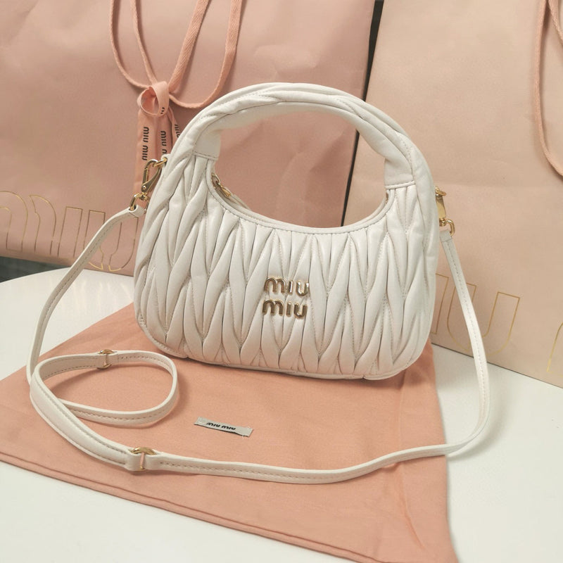 Miumiu - Wander matelassé nappa leather hobo bag