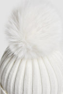 Moncler - Bonnet en laine avec pompon Blanc