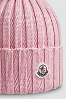 Moncler - Bonnet en laine avec pompon Rose Clair