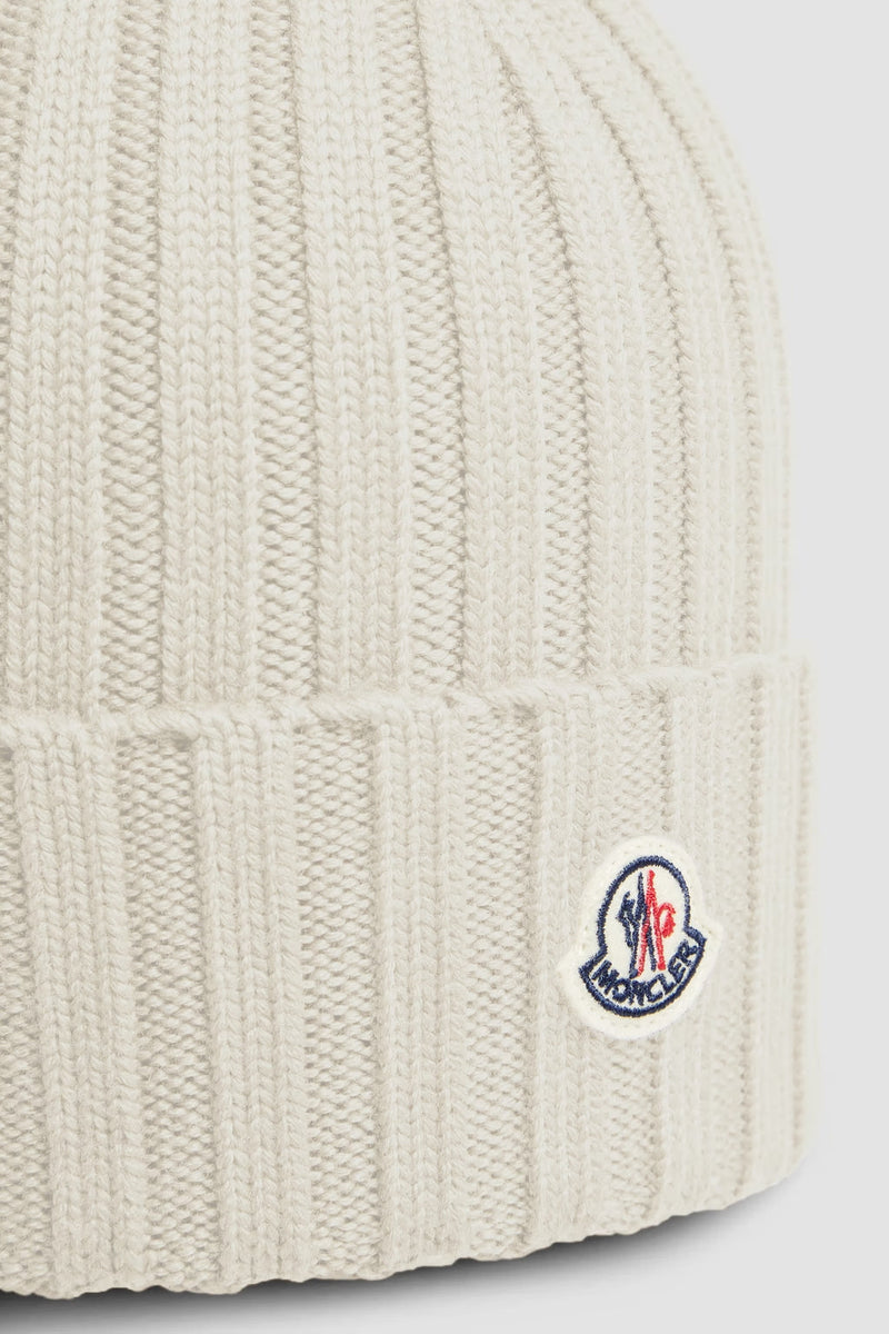 Moncler - Bonnet en laine Blanc