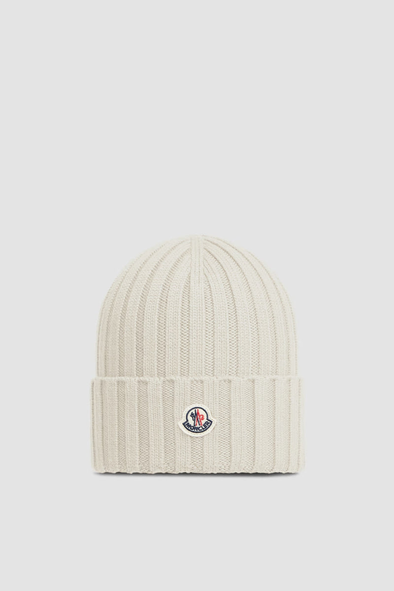 Moncler - Bonnet en laine Blanc