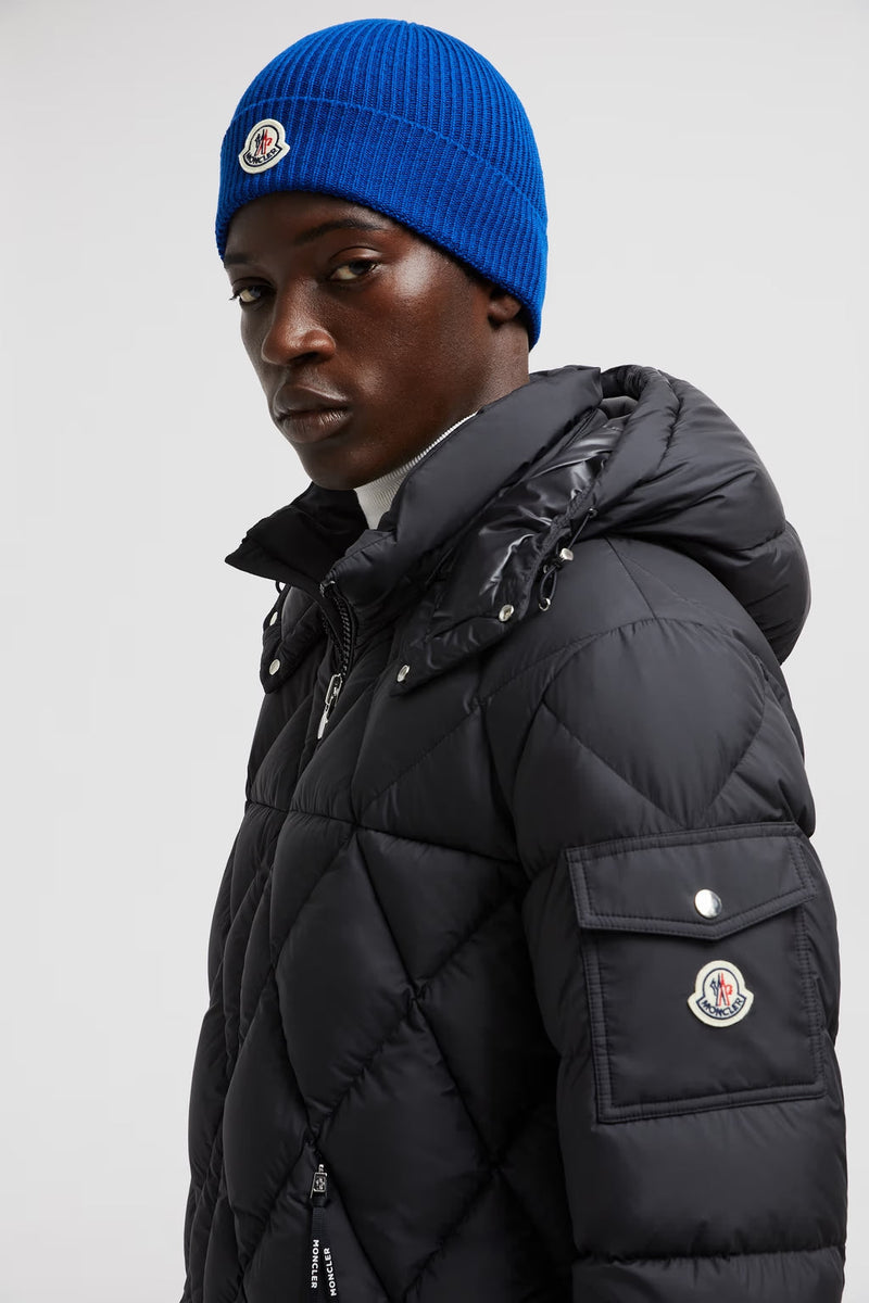 Moncler - Bonnet en laine fine Bleu Électrique