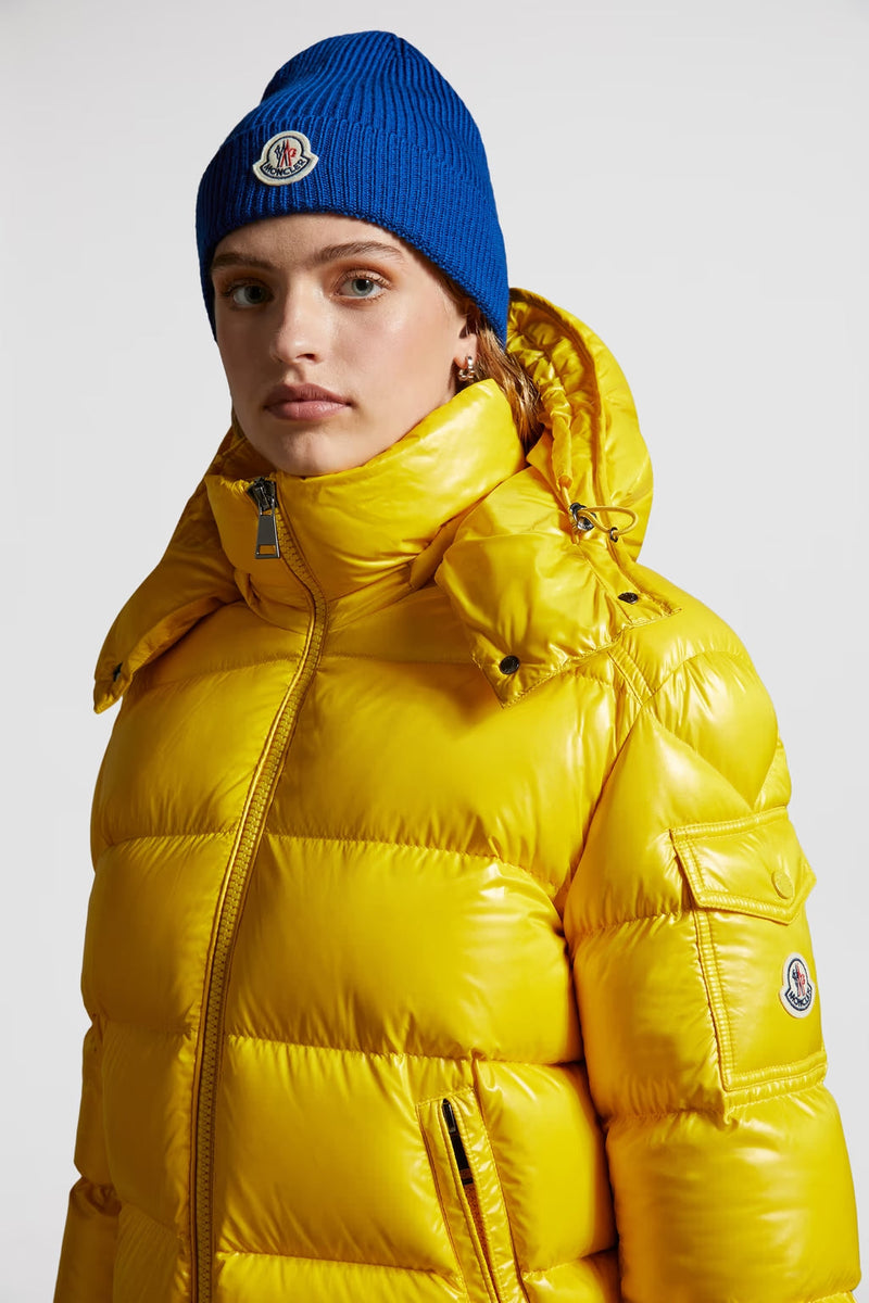 Moncler - Bonnet en laine fine Bleu Électrique